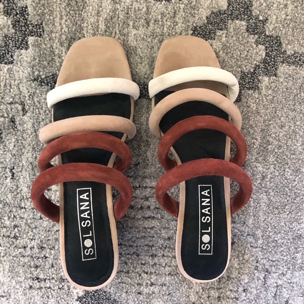 Suede ombré mules